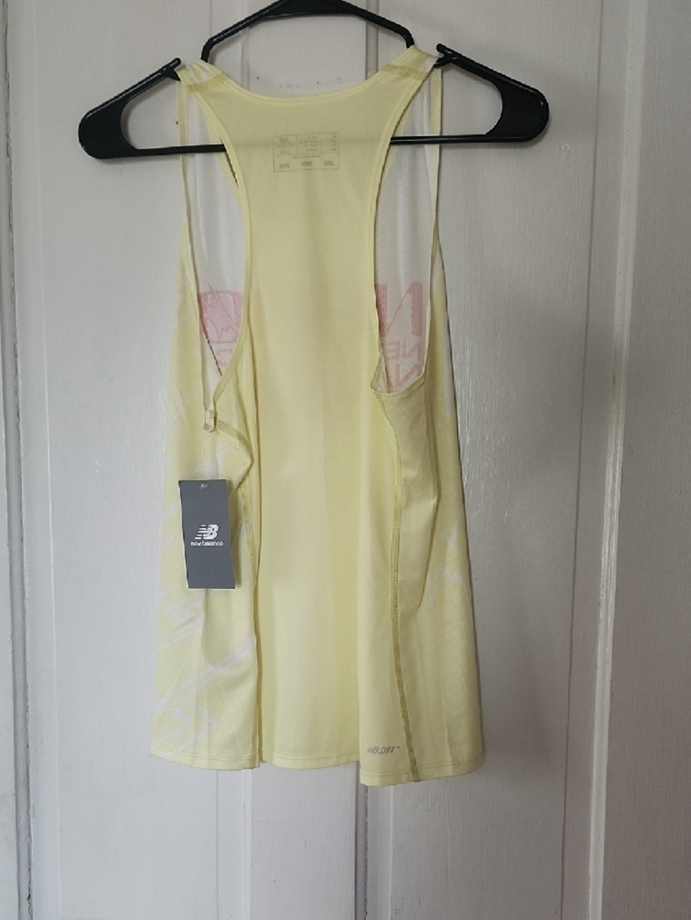 New Balance Pale Yellow Tank with Coral Nationals Outdoor Logo - Picture 4 of 6